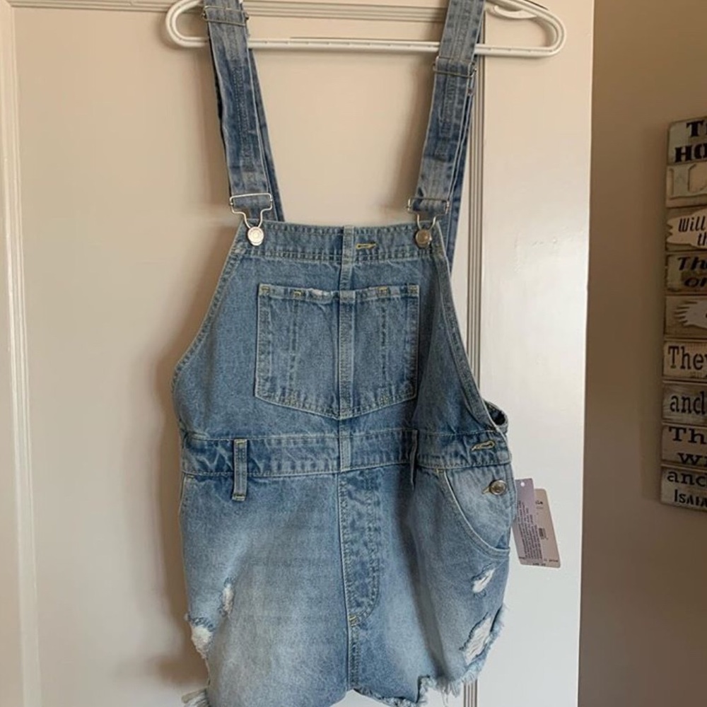 Free people overalls classic blue